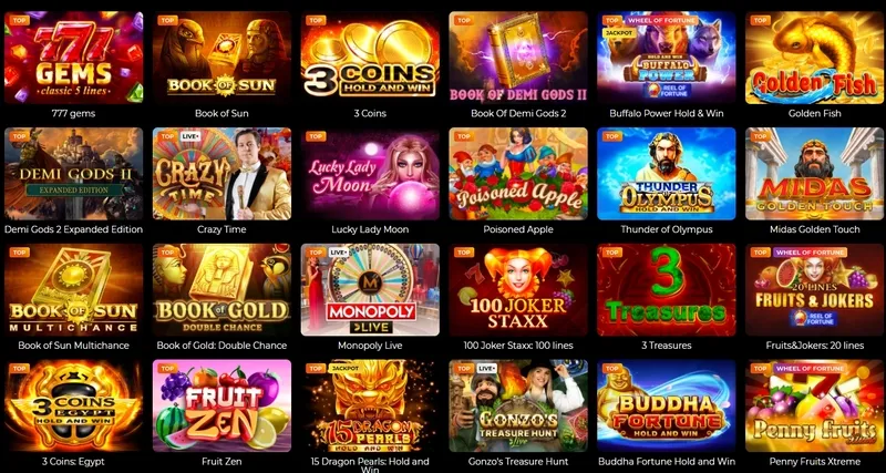 Népszerű játékok a Fortune Clock Casino